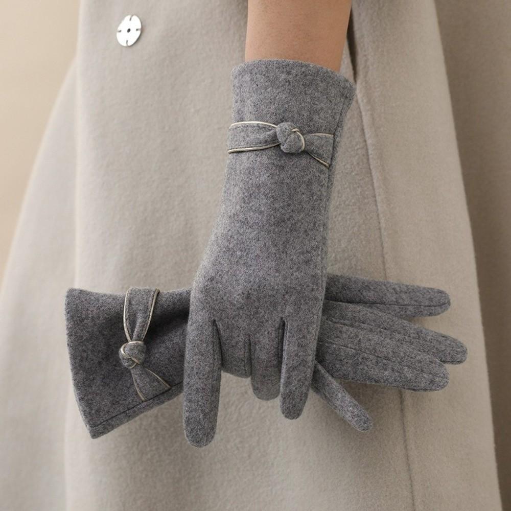 Velvet Lined Imitation Cashmere Gloves Windproof Touch Screen Gloves for Outdoor Cycling