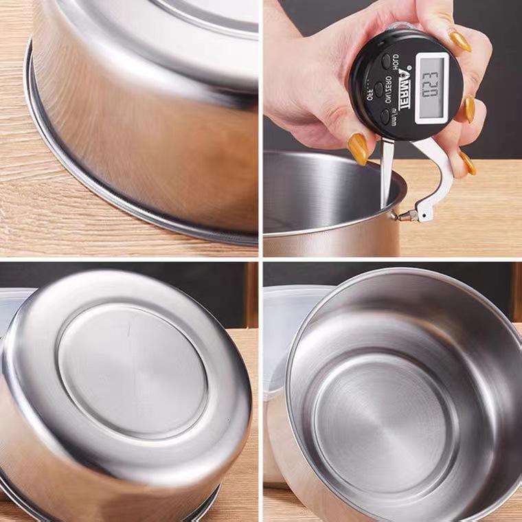 5-delars runda matbehållare i rostfritt stål med lock - Lufttät förvaring som håller maten fräsch för kök & kylskåp