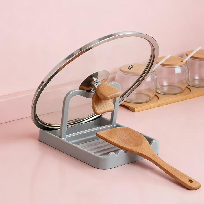 Multi-functional Kitchen Rack: Pot Lid, Cutting Board, Spoon, and Spatula Holder