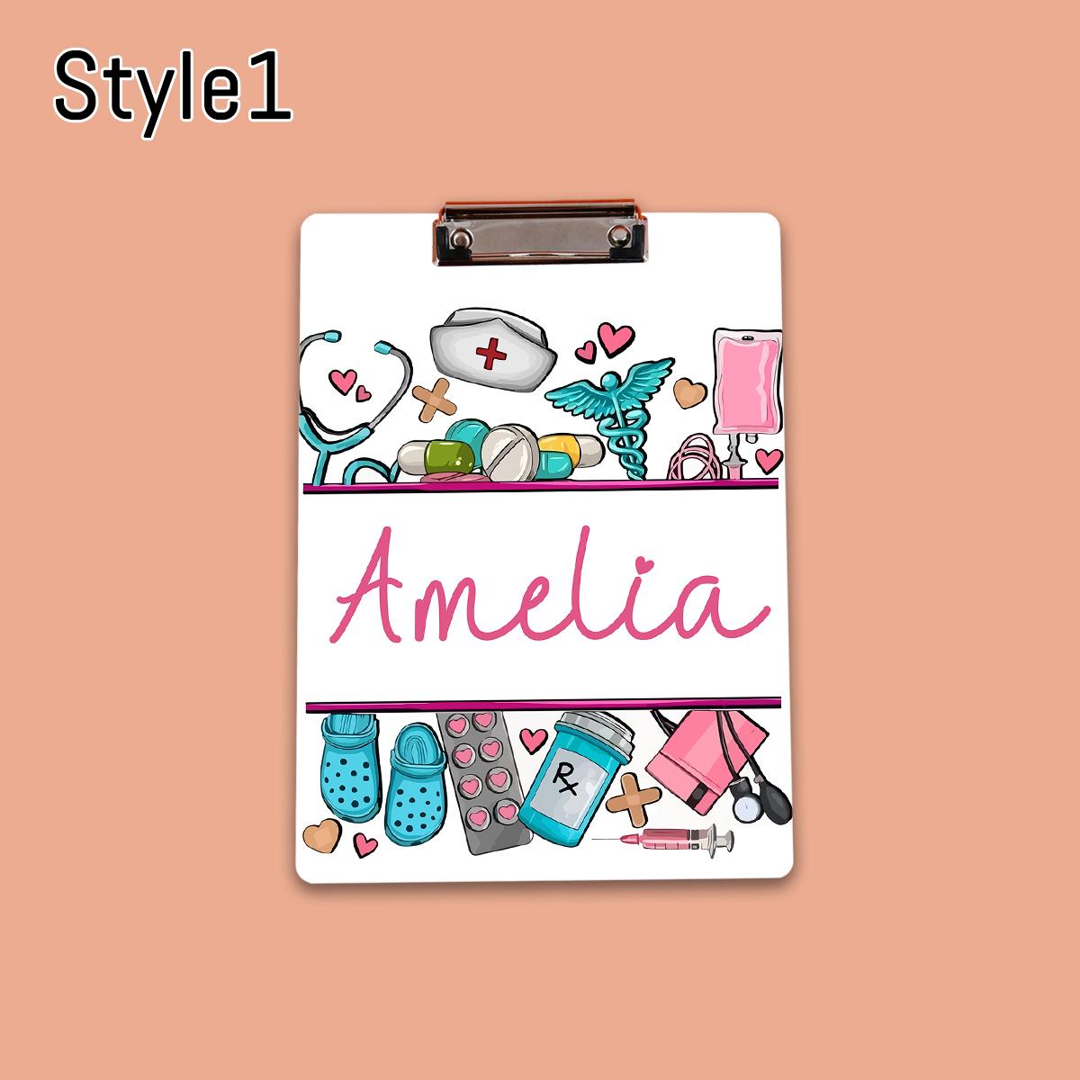 Custom Nurse Folder Board Writing Pad With Name, Personalized Clipboard Style Writing Pad For Daily Notes, style 1