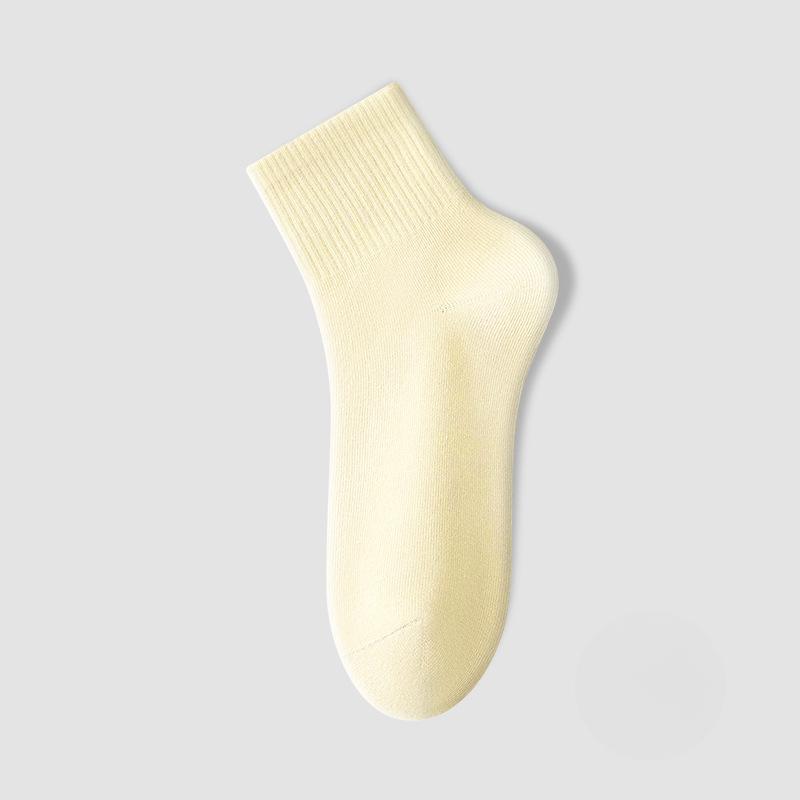 Pure Cotton Women's Mid-calf Boneless Socks, Anti-odor and Sweat-absorbing Women's Short Socks for Summer