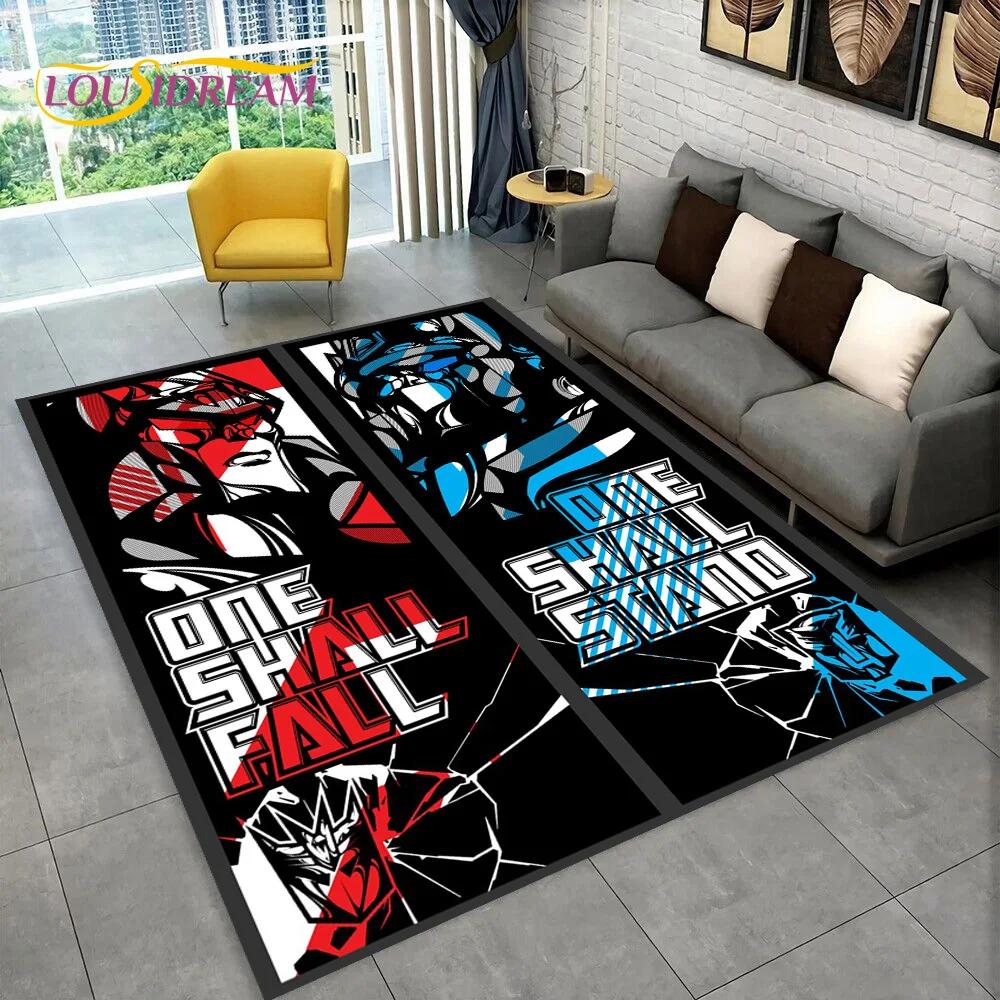 Cartoon T-Transformers  Autobots 3D Rug Carpet for Living Room Bedroom Home Decor,Floor Mat Non-slip for Sofa  Doormat Gift Kids
