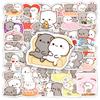 Cute Couple Cat Stickers Cartoon Kawaii DIY Gift Decal Doodles for Scrapbook Skateboard Luggage Phone Waterproof Stickers