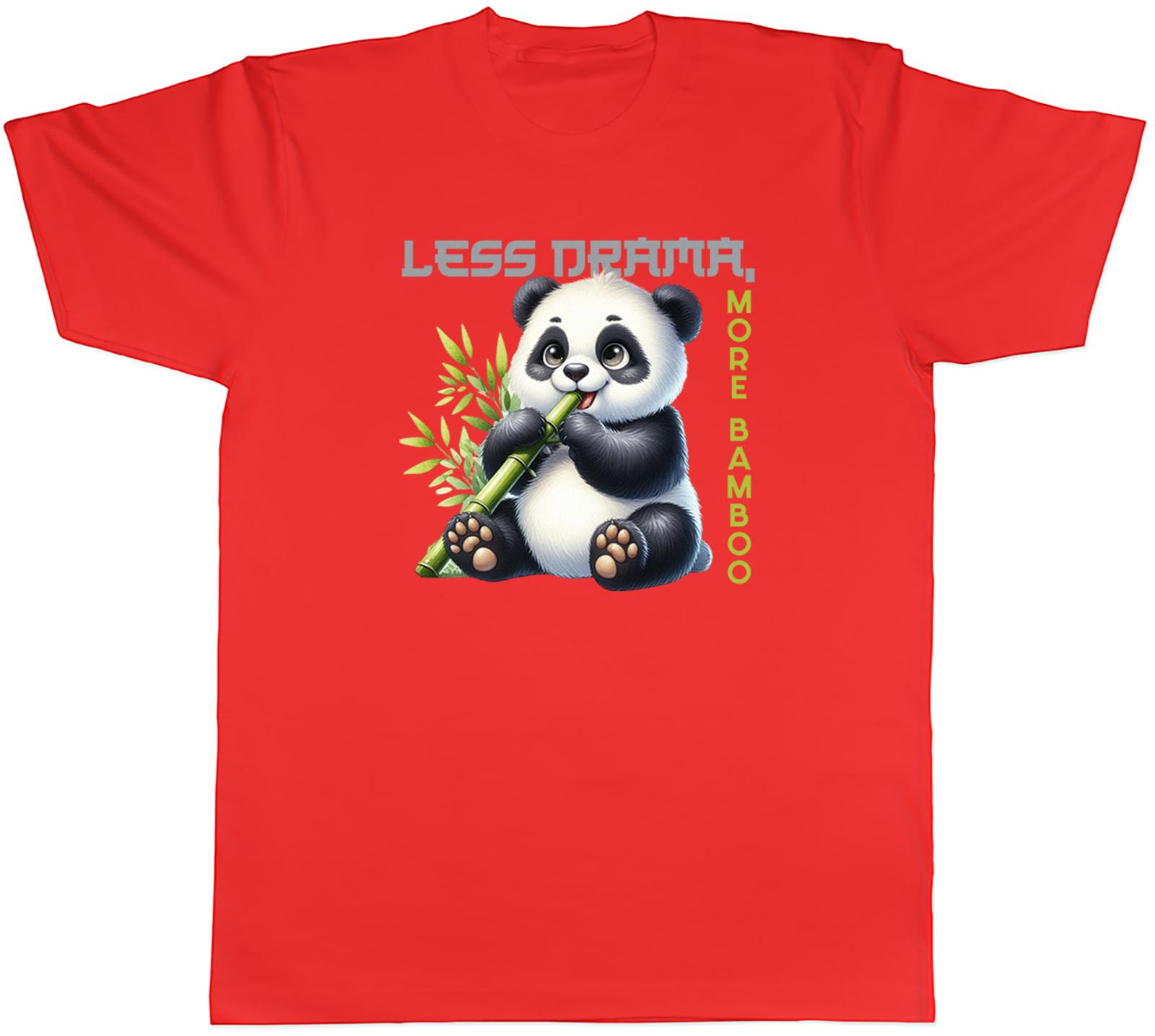 Less Drama More Bamboo Unisexs TShirt Funny Panda Bear Tee Gift S