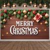 Xmas Display Ornament Decorated Holiday Backdrop Festive Background Pine Branch Decor Christmas Celebration Display For Home