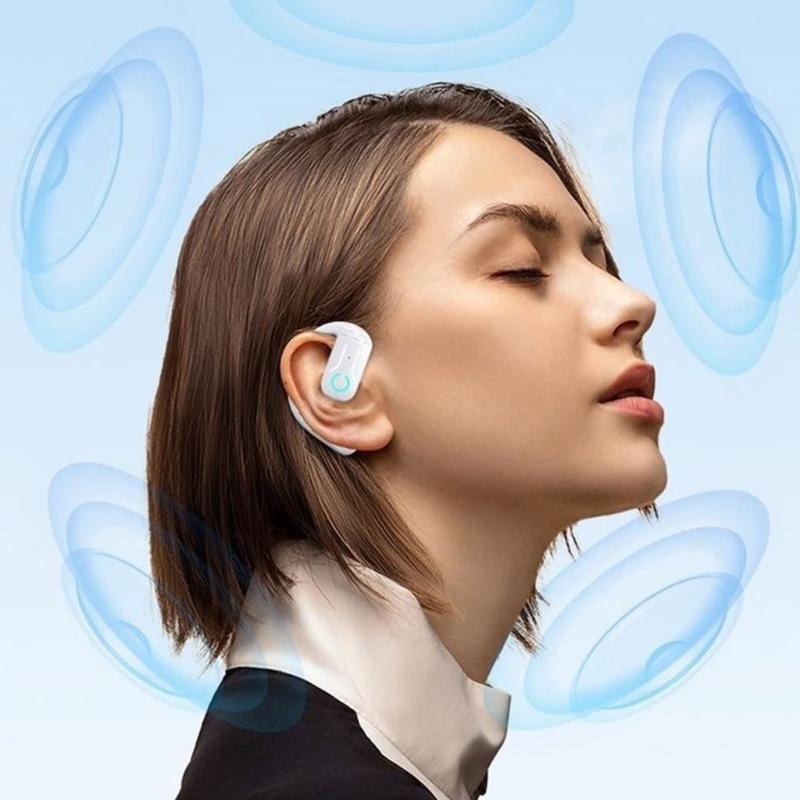 Single Ear Earpiece Wireless Business Headphones Earbuds Bluetooth-compatible Earphone Over Ear Buds Noise Reduction