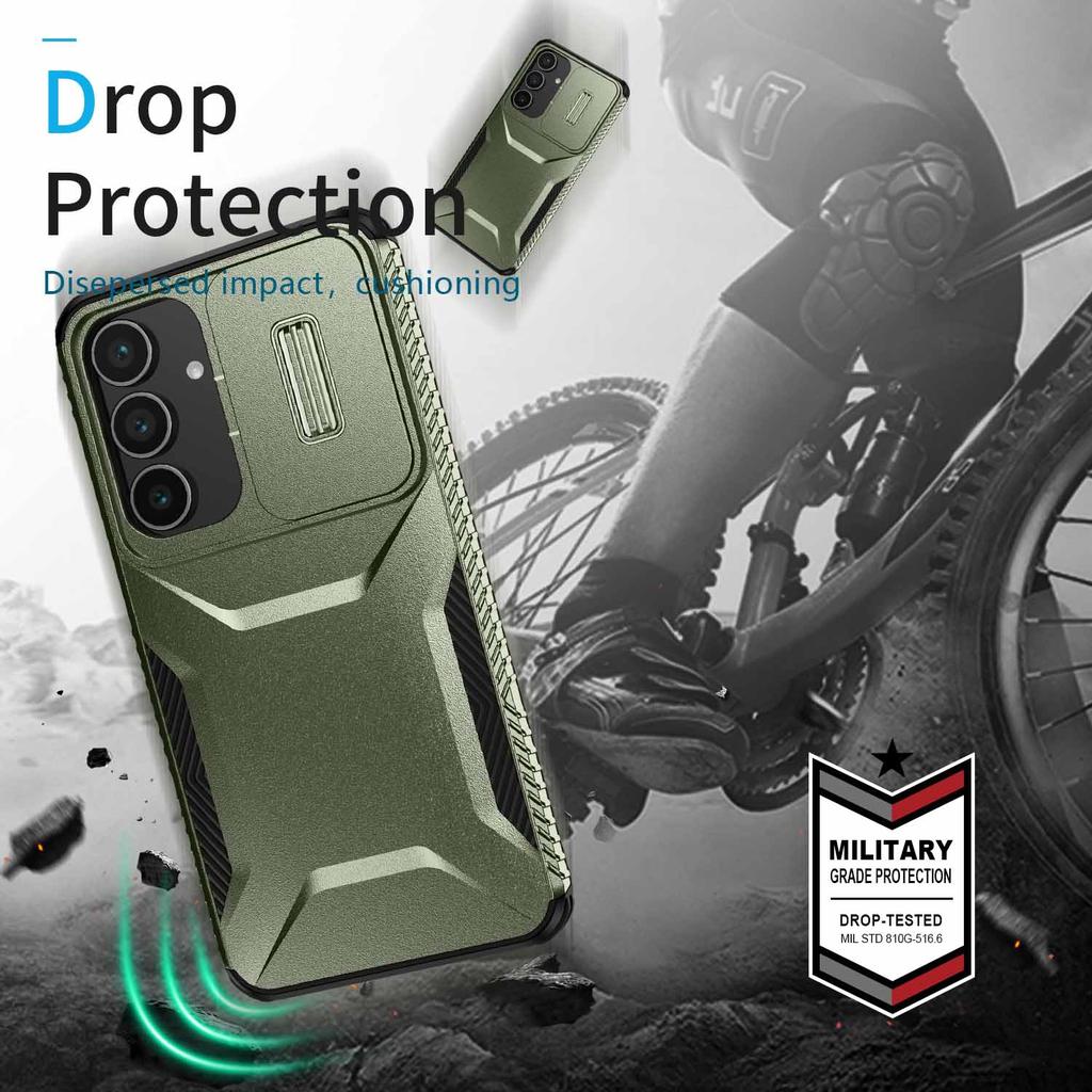 For Samsung Galaxy S25 FE Deksel Camshield TPU+PC Telefondeksel Sklisikker Sidekant