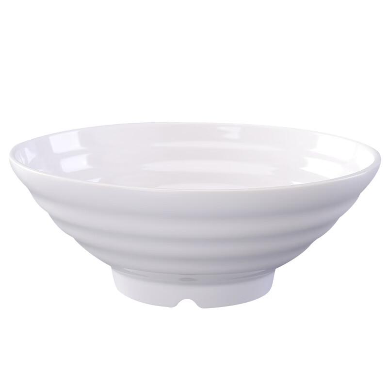 777 Melamine 10.5-inch White Ribbed Soup & Noodle Bowl (10-Pack)