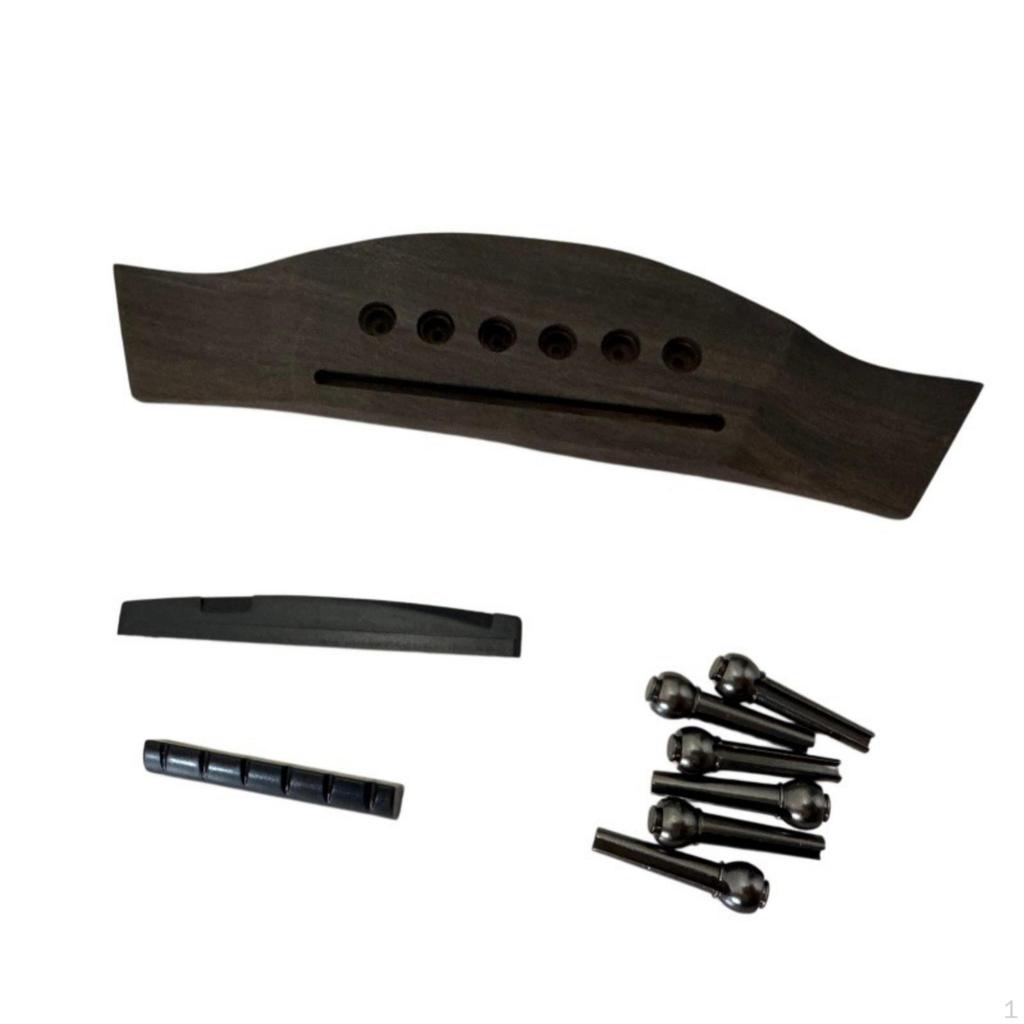 Guitar Bridge Kit Wooden Acoustic Set High Quality Lightweight for
