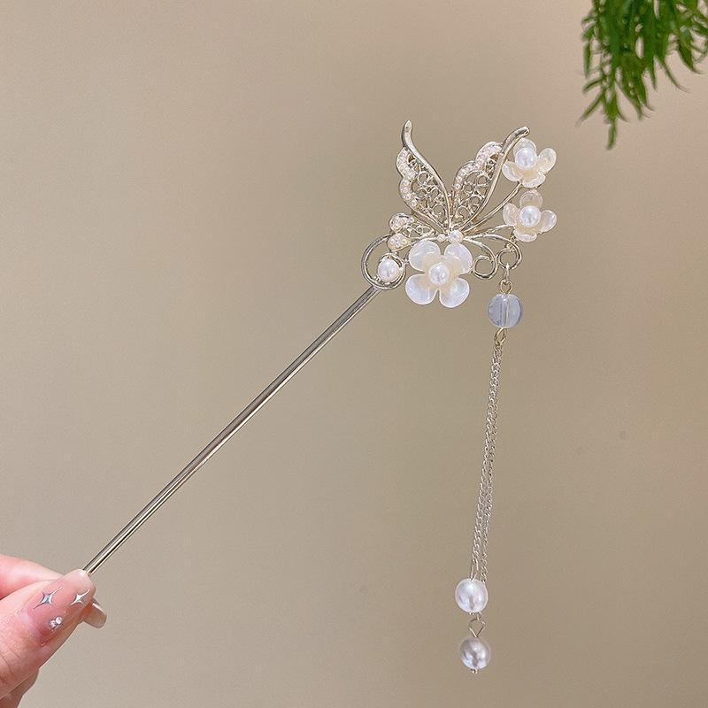 Luxusní retro čínská sponka do vlasů s třásněmi pro ženy - Všestranná slitinová spona do vlasů pro elegantní drdoly