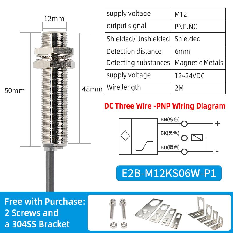 ZHICAN IP67 waterproof M12 high sensitivity long distance inductive proximity switch sensor three wire metal detection sensor