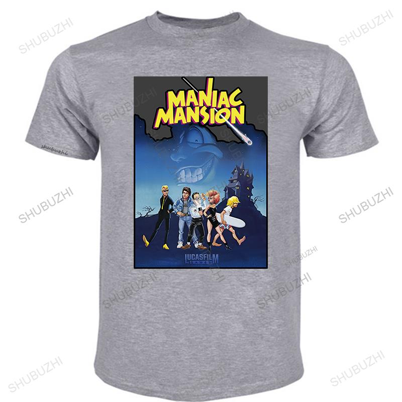 Herren Baumwoll Rundhals T-Shirt Sommer T-Shirt MANIAC MANSION Lucasfilm Games 1987 Retrogaming Monkey Island Unisex T-Shirt