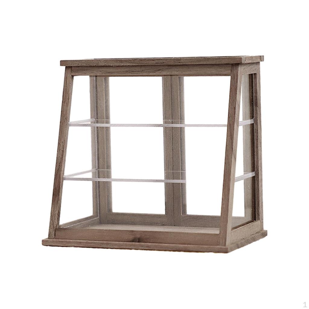 1/12 Miniature Store Display Cabinet, 3 Tiers Bakery Case