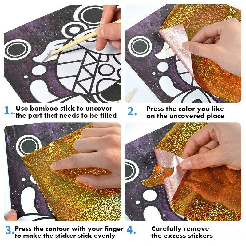 DIY Cartoon Magical Transfer Painting Crafts for Kids Arts and Crafts Toys Children Creative Educational Learning Drawing Toys