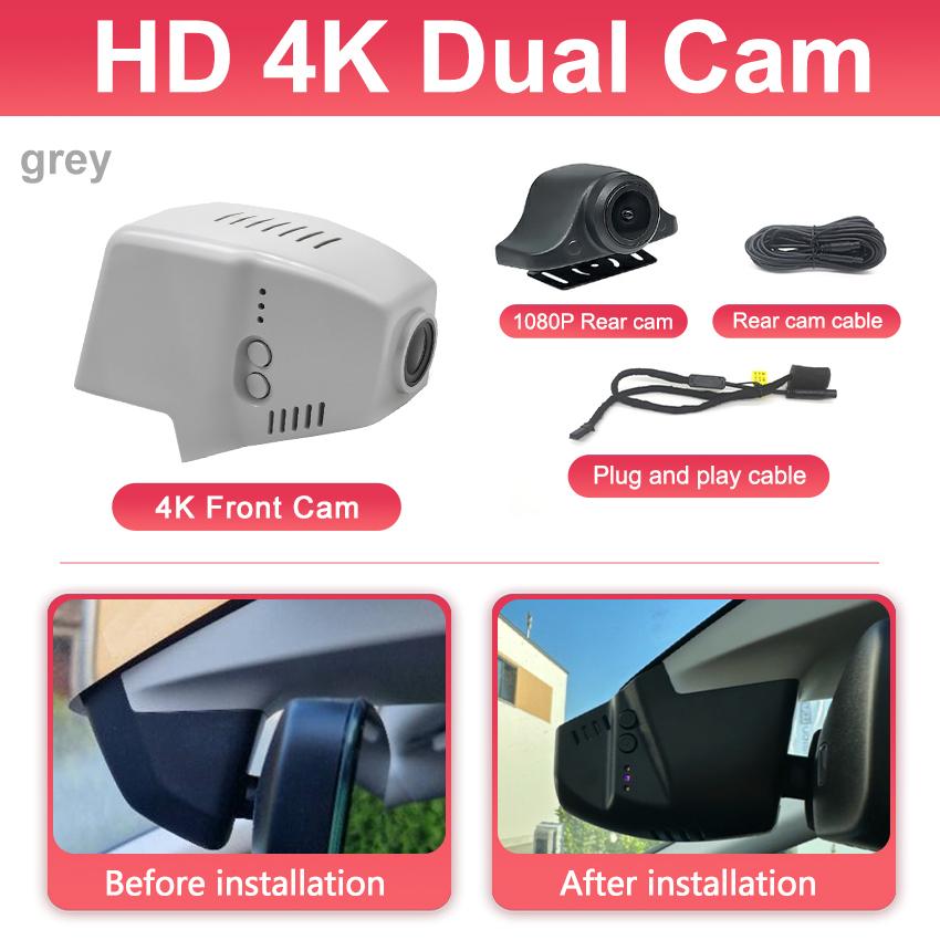 Plug and Play Dashcam 4K 2160P 77mm for Volkswagen VW Passat B8 CC Allspace Atlas Golf Arteon Sharan Magotan Dash Cam Car DVR