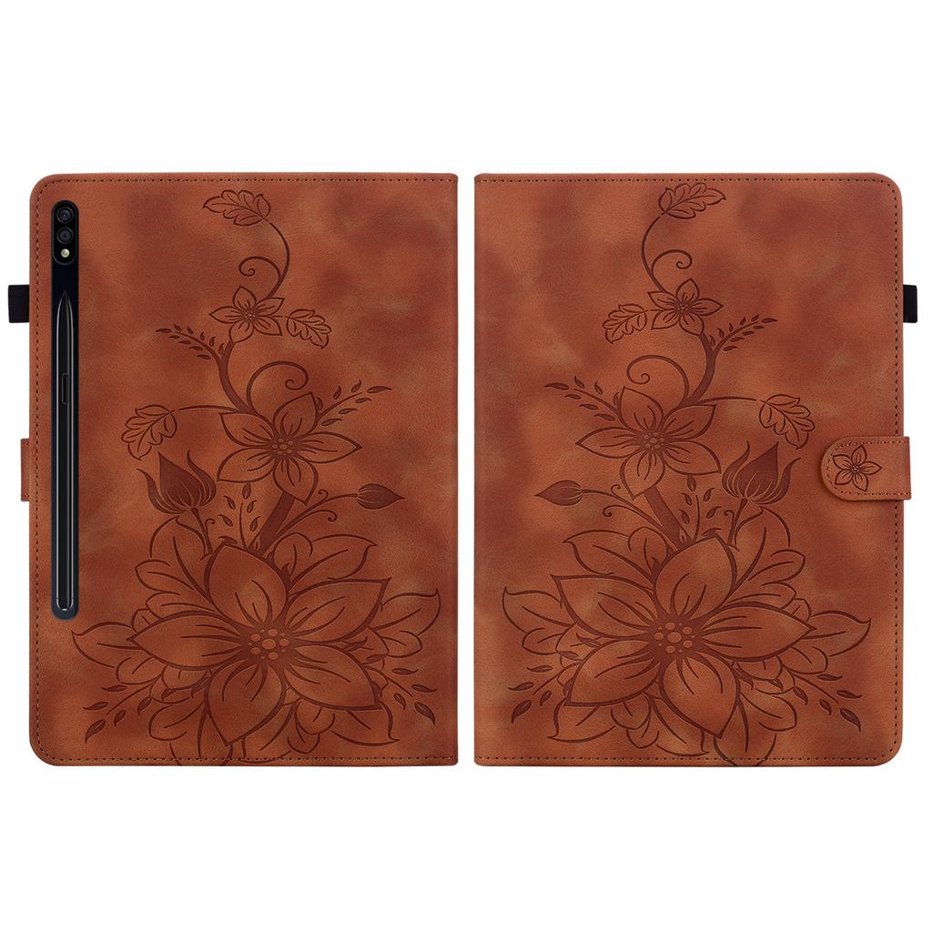 For Samsung Galaxy Tab S8+ / Galaxy Tab S8 Plus (SM-X800;SM-X806).PU Leather Exquisite Floral Embossed Design Tablet Case