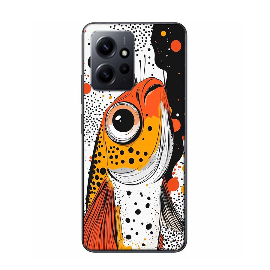 Pop Art Drawing Ideas Fish Phone Case For Redmi 12 13C 12C 15C 9 10 10C Note 13 Pro Plus 14 15 Pro 9T 9C 9A TPU Soft Cover Clear