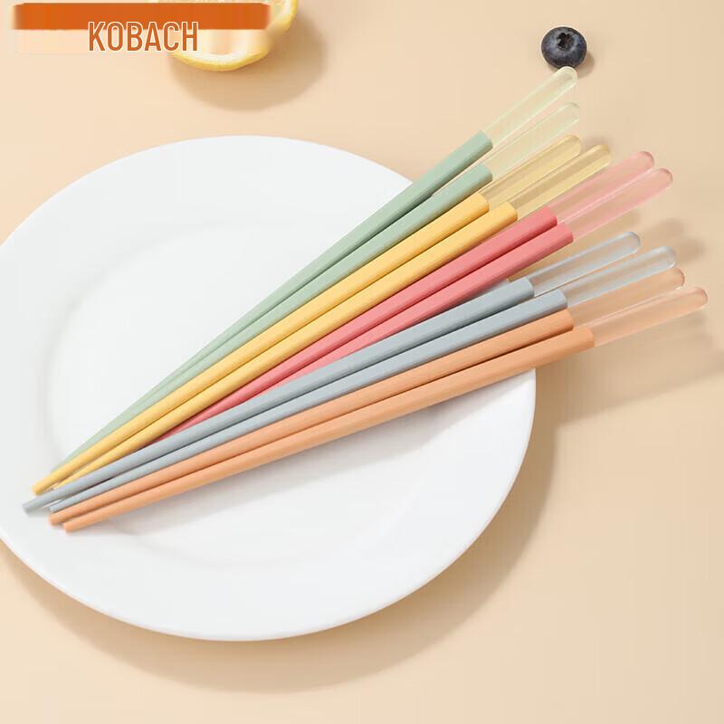 Kangbahe Colorful Alloy Sharing Chopsticks (10-Pair Set)