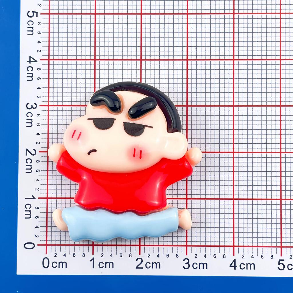 Shin-chan Cartoon Resin Accessories: DIY Magnets, Stickers & Clips for Refrigerator, Water Cups & Stationery