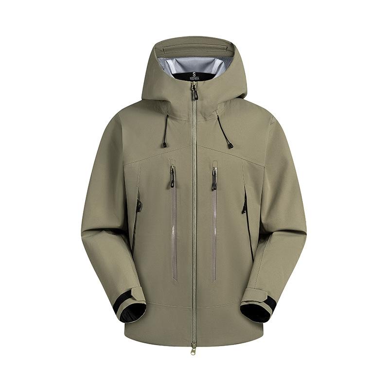 Seamless Rubberized Jacket, Rainproof Underarm Breathable Mesh Outdoor Hard-shell Single Jacket, Fully Heat-sealed Rubberized Mountaineering Jacket