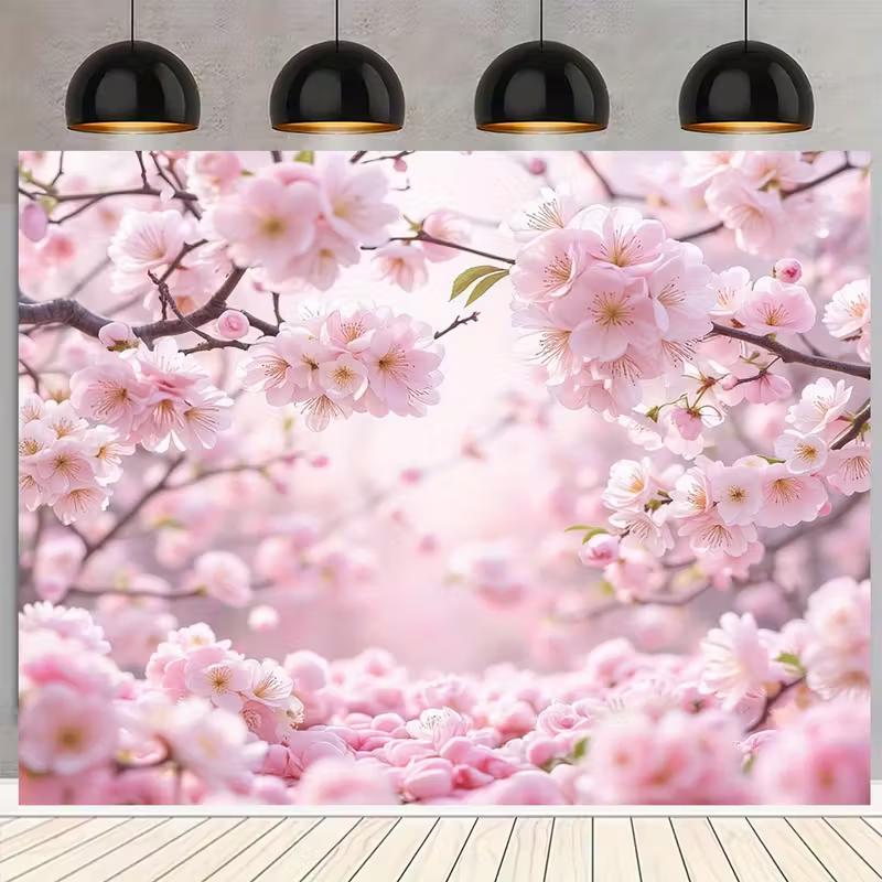

2D Cherry Blossom Backdrop for Spring, Bridal & Engagement Shoots 47.2x31.5inch/120*80cm