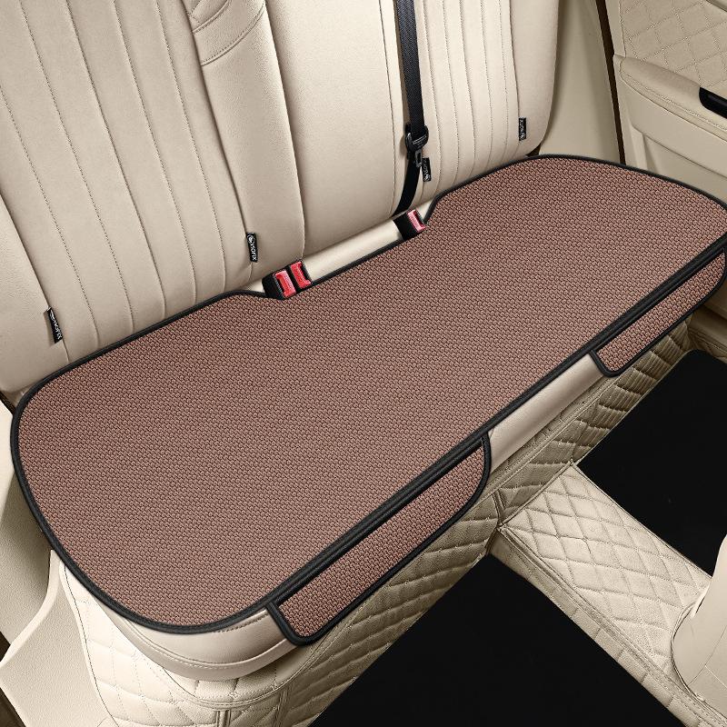 Universal Breathable Car Seat Cushion Non-slip Wear-resistant Rear Seat Cushion Solid Color Ice Silk Auto Protector Mat Pad кофейный