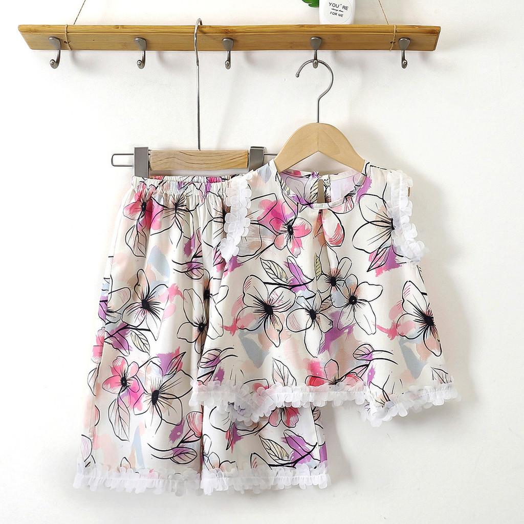 Summer Girl Lingerie Set With Lace Trim Cotton Silk For Toddler Girls