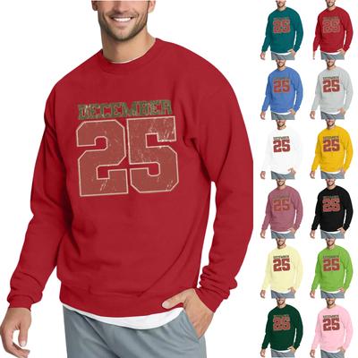 Christmas Print Loose Fit Round Neck Sweatshirt For Men