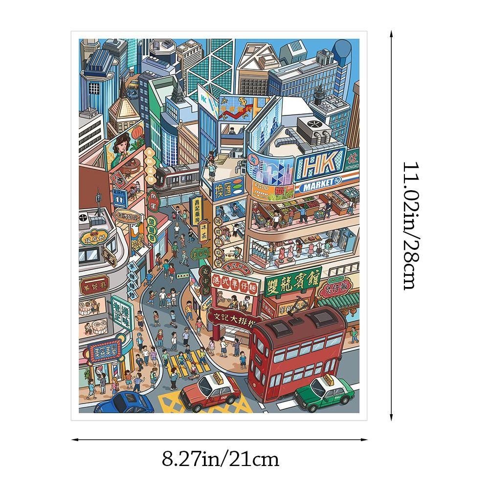 Kawaii Design 3D City Sticker DIY Design Special Economic Zone DIY Pocket Scene Festival Theme Cabin Scene Sticker Festival Gift