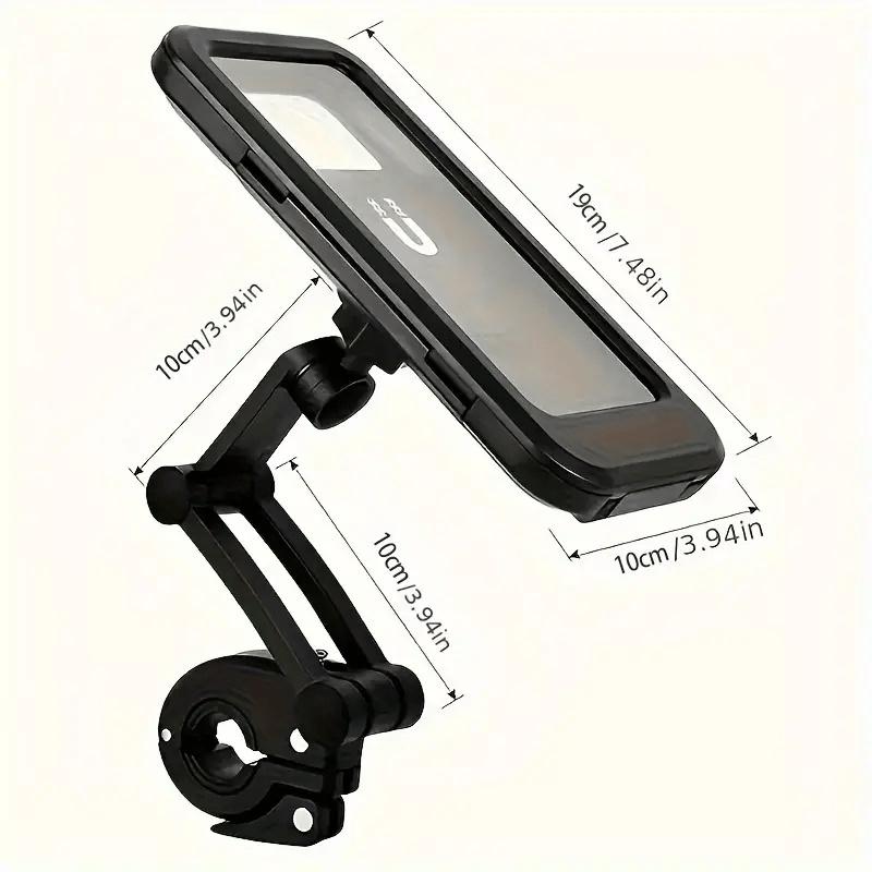 Waterproof and Shockproof Motorcycle and Bicycle Phone Holder, Universal 360° Rotatable Adjustable Motorcycle and Bicycle Phone Holder