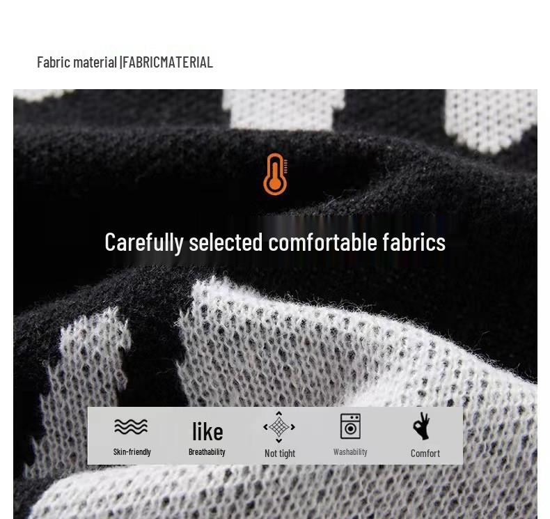 Trendy Autumn/Winter Loose Jacquard Knitted Sweater: Unisex Hong Kong Style, Round Neck, Long Sleeve