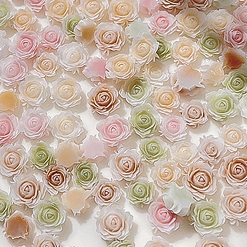 Rose Flower Nail Art Charms Resin Nail Rhinestones for Women DIY Manicures Jewelry Flower Nail Jewelry Nail Art Decors