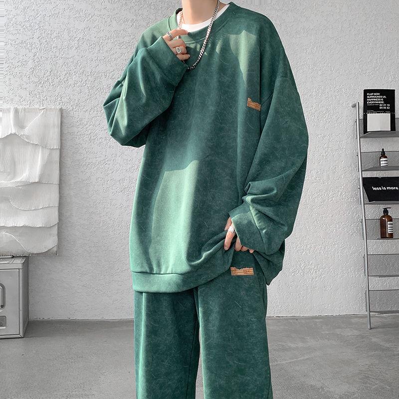 

Men s Fleece-Lined Sweatshirt and Sport Sweatpants Set - Plus Size, Cool Autumn/Winter Outfit M
