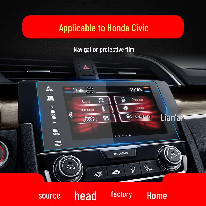 Tempered Glass Screen Protector for 25 Honda Civic Models' Center Console Navigation