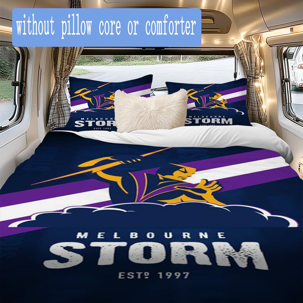 Melbourne Storm Print Pattern Bedding,Quilt Set Quilt Cover Pillowcase Home Birthday Gift (1*duvet Cover+2*pillowcase,without core)ZSJT0917326