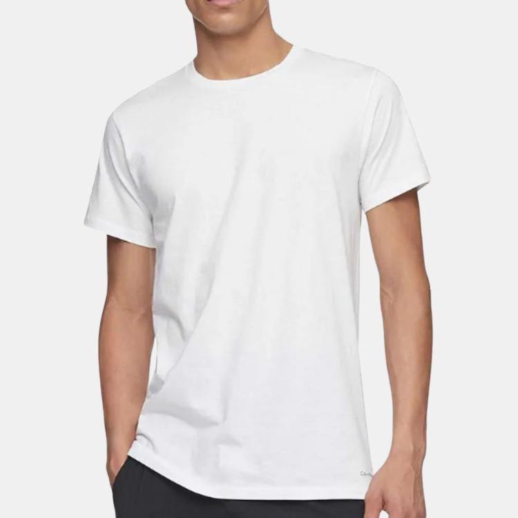 Calvin Klein Solid Slim Fit Crew Neck Short Sleeve T-Shirt Three Pack Men Tops White NB4011E-100