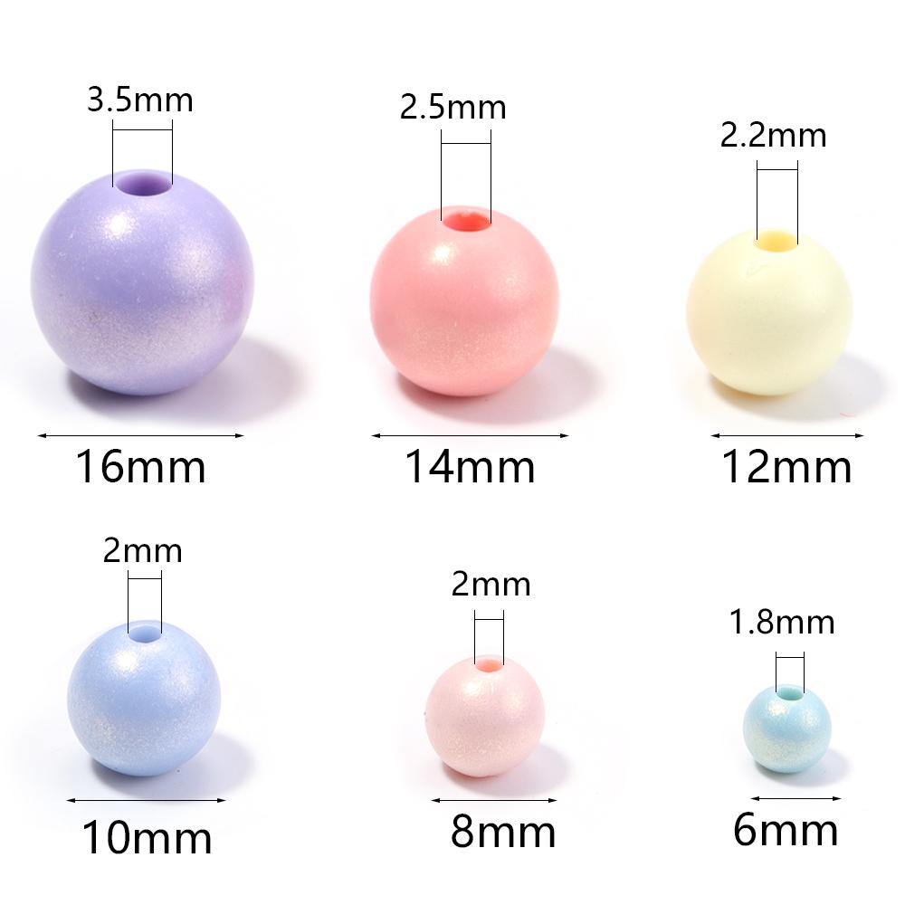 30-100pcs Macaroon Color Acrylic Beads Mixed Color Round Loose Spacer Beads For Jewelry Making DIY Bracelet Necklace Accessories