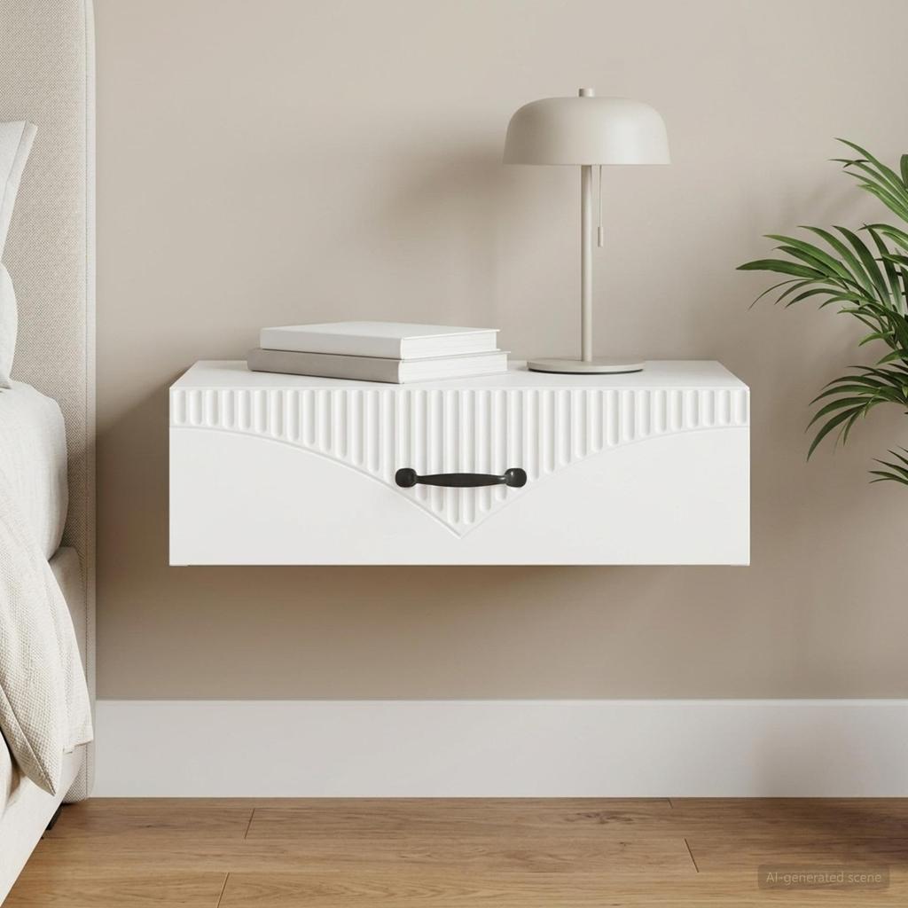 Wall Mounted Side Table White 59 x 34.5 x 17 cm