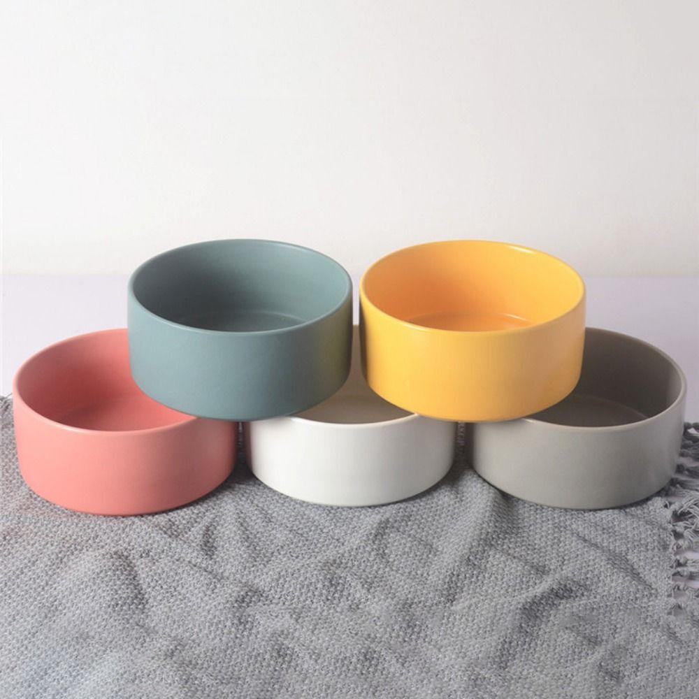 Anti-slip Cat Food Bowl Candy Color Dog Water Feeder Imitation Ceramics Cat Bowl  For Dogs Cats