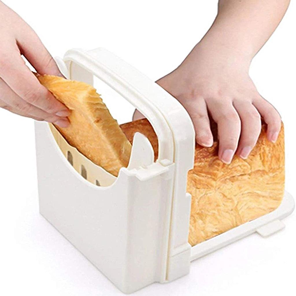 Toast Slicer Tool Foldable Bread Slicer Adjustable Bread Cutting Guide Tools for Bakeware Cutter Rack Home Kitchen Gadgets