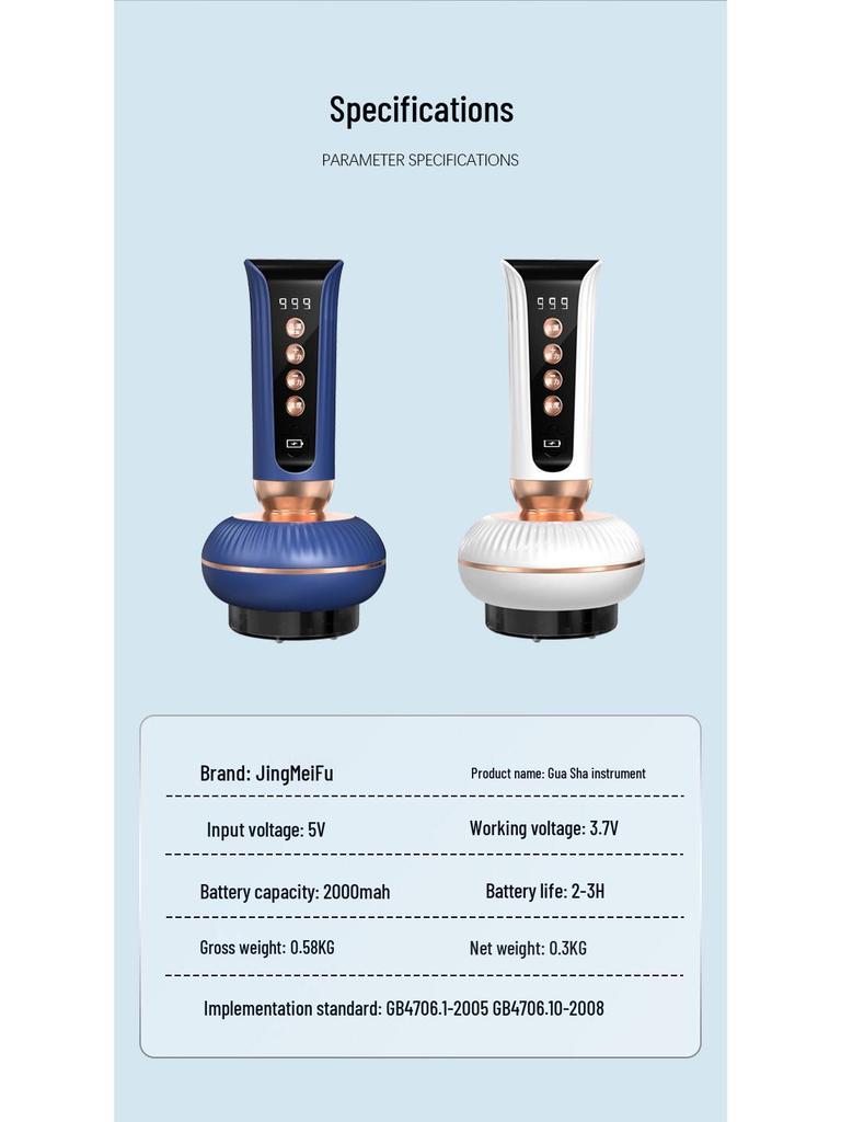 Electric Gua Sha Massager with Heating, Red Light, and Negative Pressure Therapy
