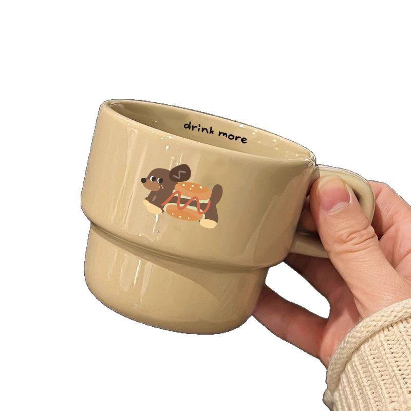 Cartoon Puppy Breakfast Coffee Cup Ceramic Cup Ins Style High Quality Mug Souvenir Gift Cup