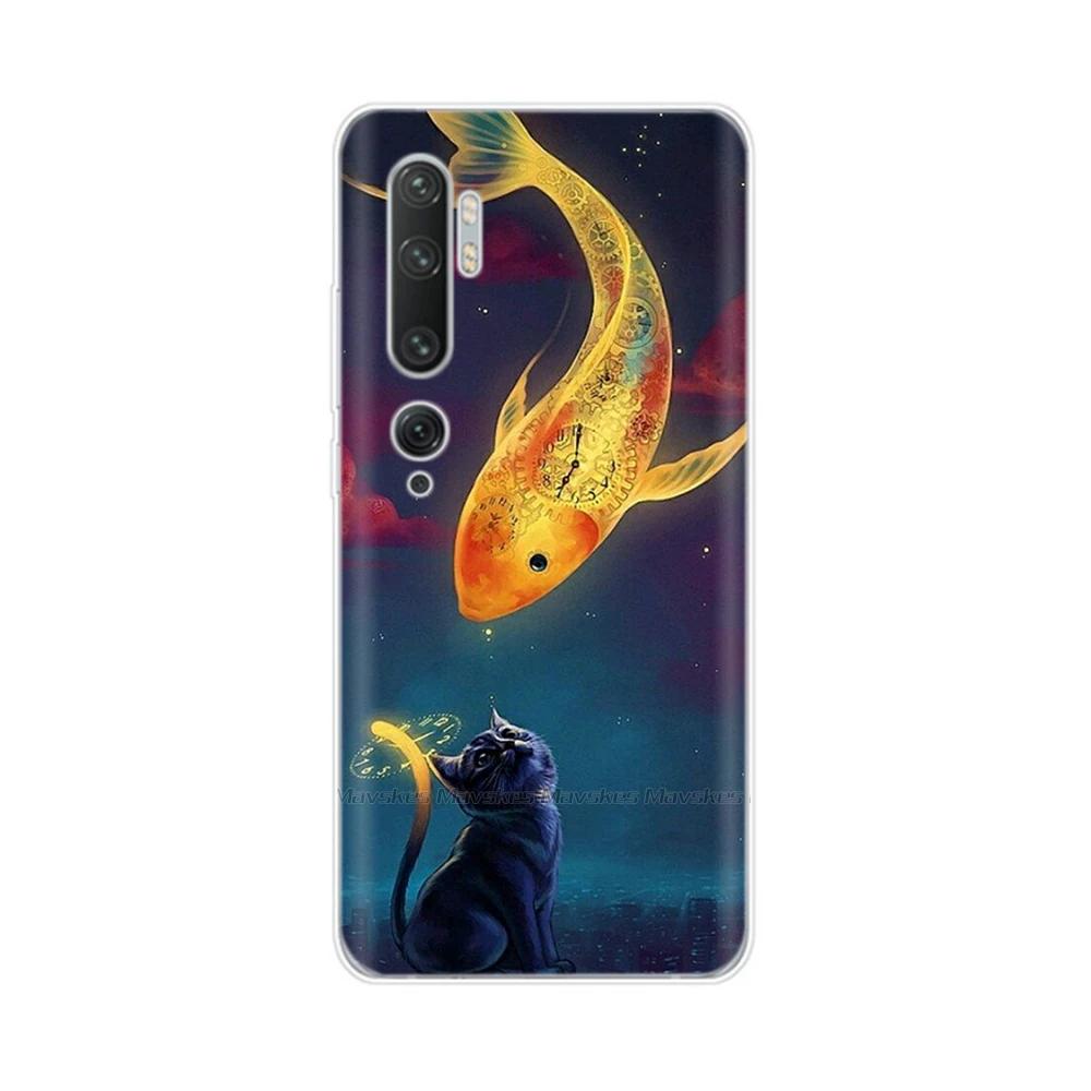 For Xiaomi Mi Note 10 Case Cute Painted Soft Silicone Back Cover For Xiaomi Mi Note10 Pro Lite 10lite Clear Phone Cases Fundas