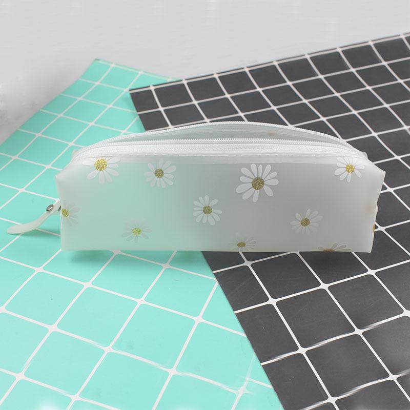 1pcs Cute Transparent Pencil Case Daisy Gift Stationery Storage Bag School Pencil Case Pencil Bag School Supplies Stationery