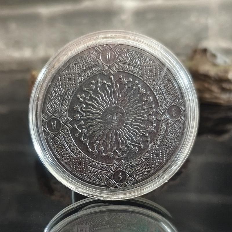 Commemorative Medals, Color Printed Commemorative Coins, Twelve Zodiac Metal Commemorative Coins, Foreign Virtual Coins, Christmas Gift