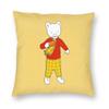 Housse d'oreiller Rupert l'Ours Balle Noire Polyester Lin Velours Fermeture Éclair Créative Décorative Housse de Coussin de Voiture x