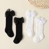 4pairs/set New Autumn Baby Girls Socks 0-2Y Infant Bow Solid Color Mid-tube Socks Baby Accessories