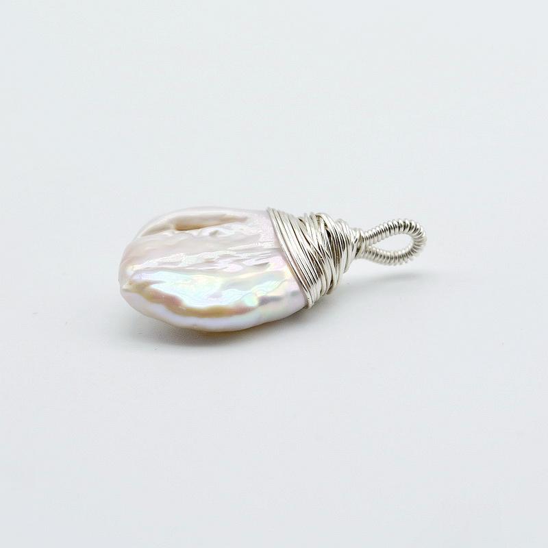 Подвеска в стиле барокко с натуральным белым пресноводным жемчугом — фото 3