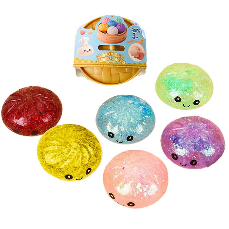 Topmix Dumpling Pressure Dumpling Squishies Cute Colorful Bun Toy Slow Rising Stress Relief Fidget Toy For Kids Adults Antianxiety Gift