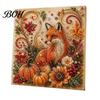 Relaxing Stress Relief Hobbies Autumn Faux Pearl Painting Kit, Fall Theme Art DIY Kit for Craft Sets Adults Adults, Fox Pumpkin 3D Set Thanksgiving